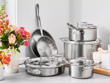 All Clad D5 Brushed Stainless Steel 10-Piece Set by Sur La Table