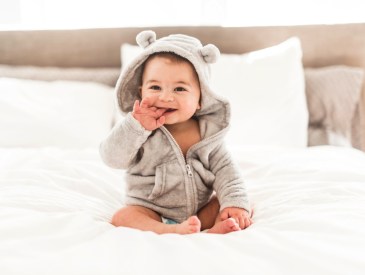 baby boy on bed