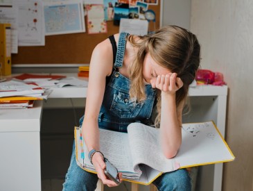 stressed out college student