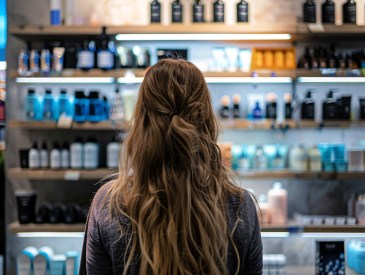 teen girl shopping for beauty products