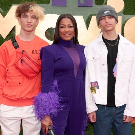 Garcelle Beauvais and her sons Jaid Thomas Nilon (L) and Jax Joseph Nilon (R) at the MTV Movie & TV Awards: Unscripted held at Barker Hangar on June 2, 2022 in Santa Monica, California. (Photo by Chris Polk/Variety/Penske Media via Getty Images)