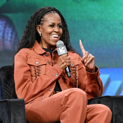 Michelle Obama at Featured Session "IMO Live: Michelle Obama, Craig Robinson & Dr. Laurie Santos" during SXSW Conference & Festivals at Austin Convention Center on March 13, 2025 in Austin, Texas. (Photo by Gilbert Flores/Penske Media via Getty Images)