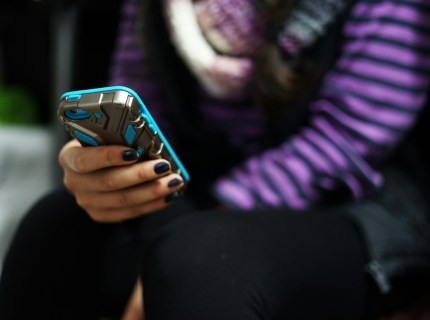 teen on phone