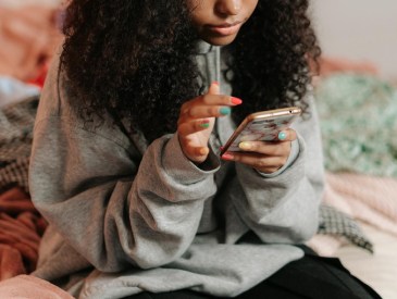 a girl on her cell phone