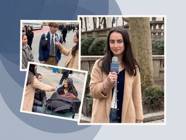 SheKnows' Gen Z correspondent Ivy Becker interviewing teens.