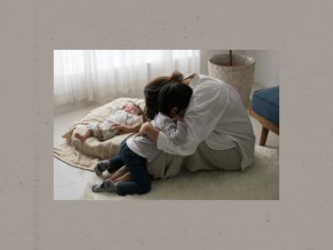 mother hugging child