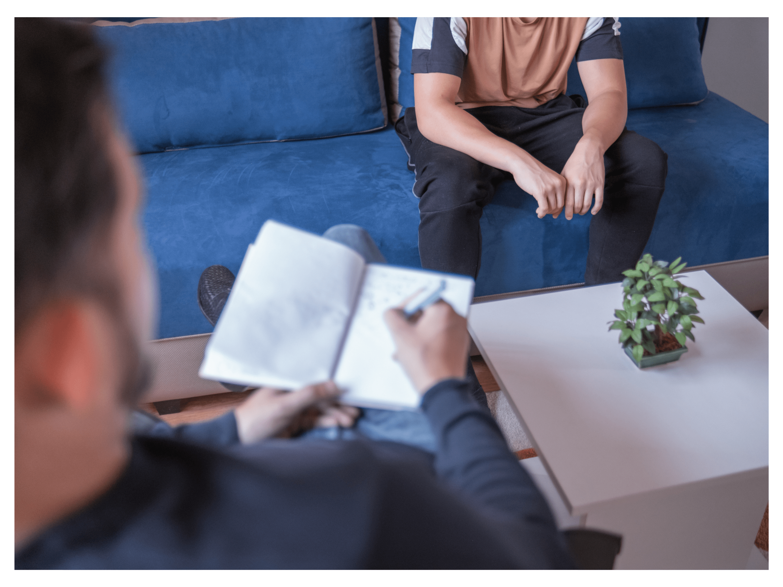 Teen boy in therapy session