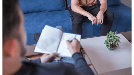 Teen boy in therapy session